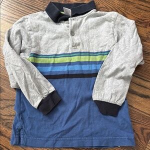 Gymboree Gray and Blue Polo Shirt with Color-Block Design